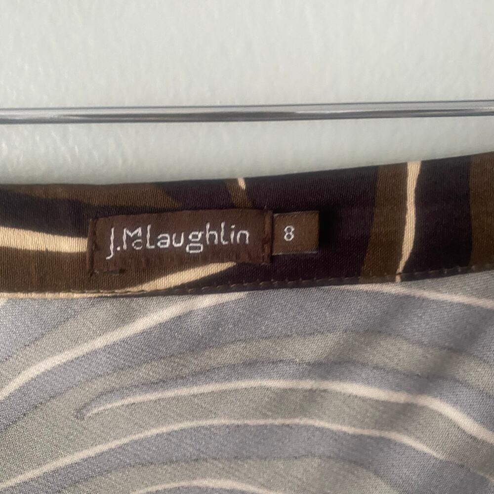 J. McLaughlin Louisa May Skirt Zambria Bias Black Brown Midi‎ Size 8 - Picture 4 of 7